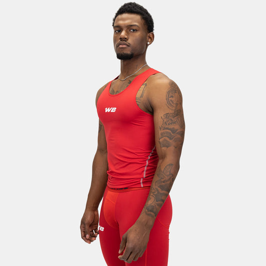 COMPRESSION TANK TOP (RED) - We Ball Sports
