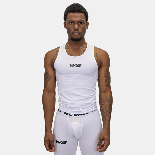 COMPRESSION TANK TOP (WHITE) - We Ball Sports