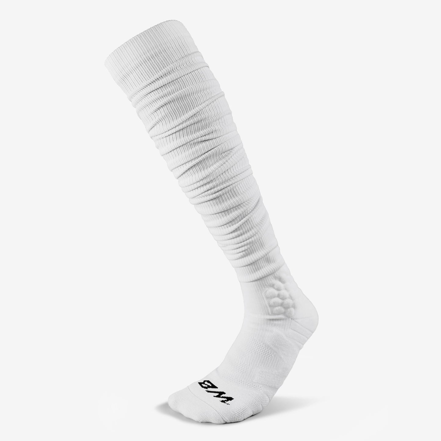 Extra Long, Over the Knee Padded Football Scrunch Socks (White) – We ...
