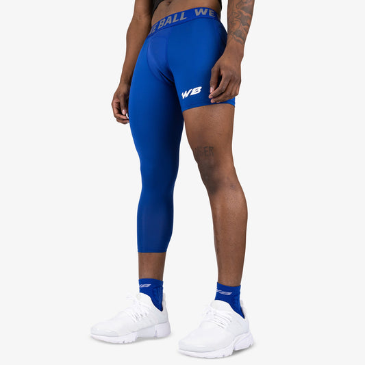 Men's Basketball Single Leg Tight Sports Pants 1/2 One Leg Compression Pants  Athletic Base Layer Underwear 