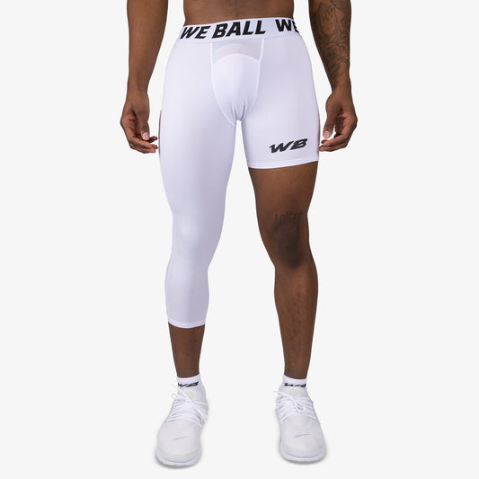 3 Pack Men's Compression Pants Single Leg 3/4 Basketball Tights