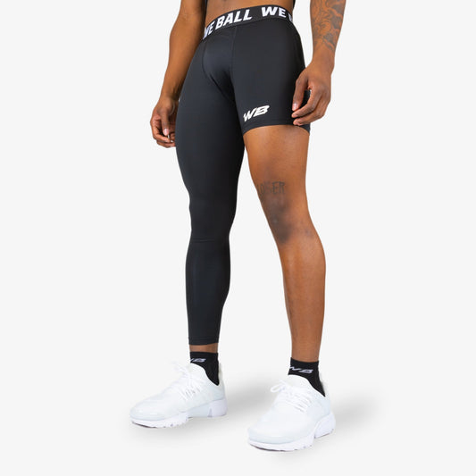 Men One Leg Compression Tights Long Pants Basketball Athletic Running  Baselayer