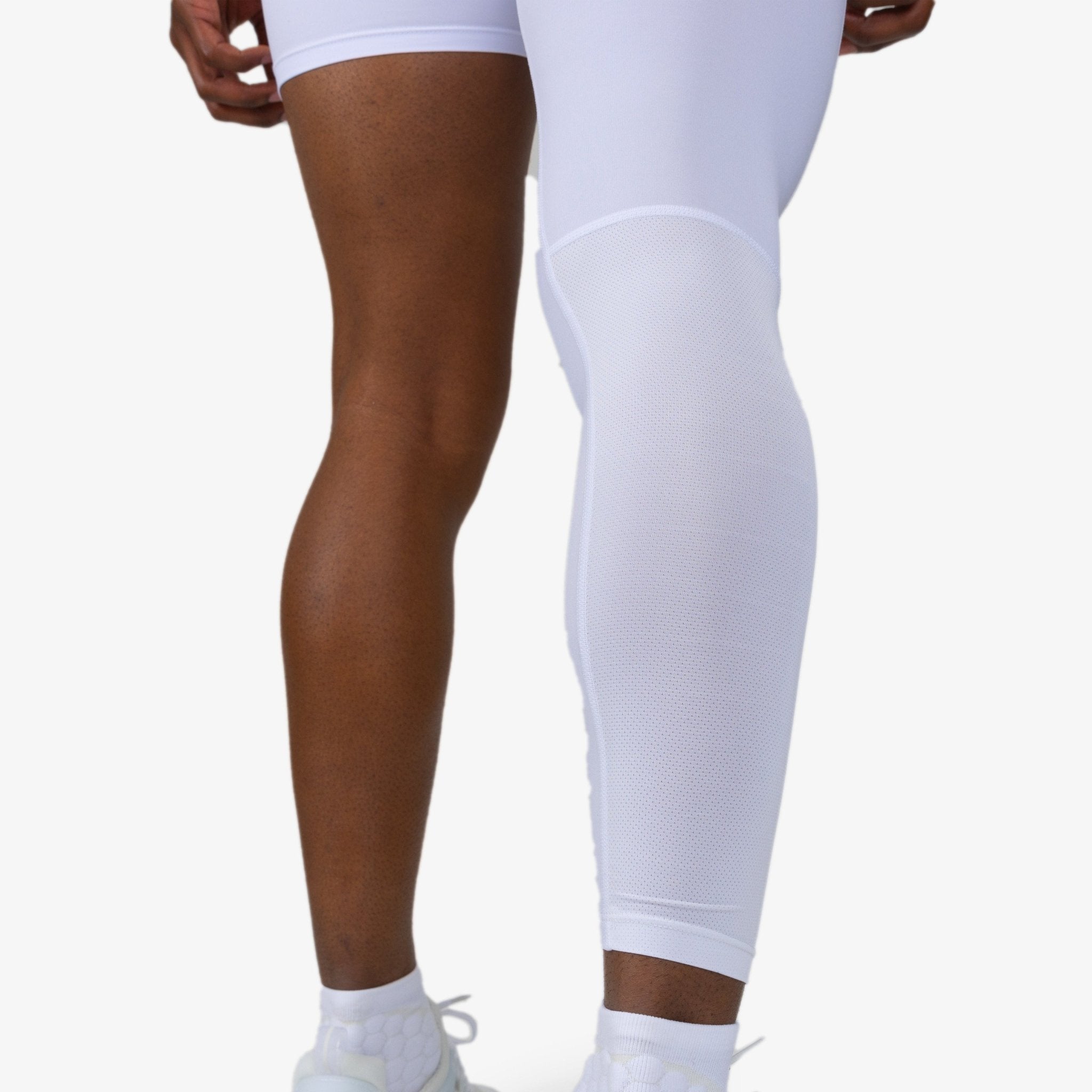 Snapklik.com : One Leg Compression Tights Youth Basketball Leggings 3/4  Boys Sports Base Layer Capri Running Pants White L