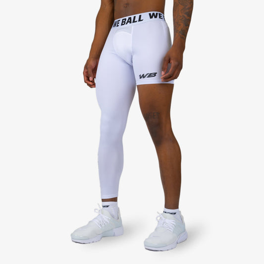 Men One Leg Compression Tights Long Pants Basketball Athletic Running  Baselayer