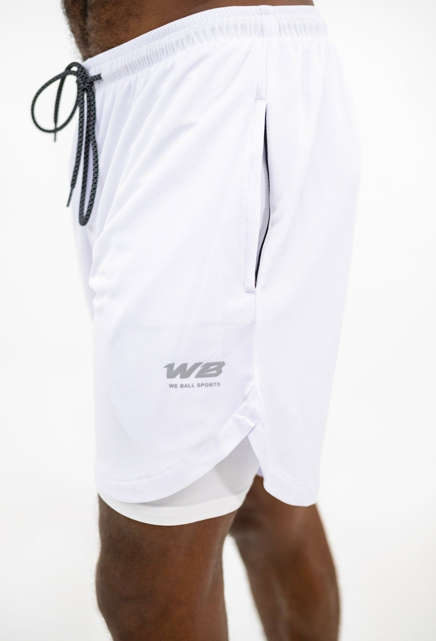 OBJ 2-IN-1 SHORTS (WHITE) - We Ball Sports