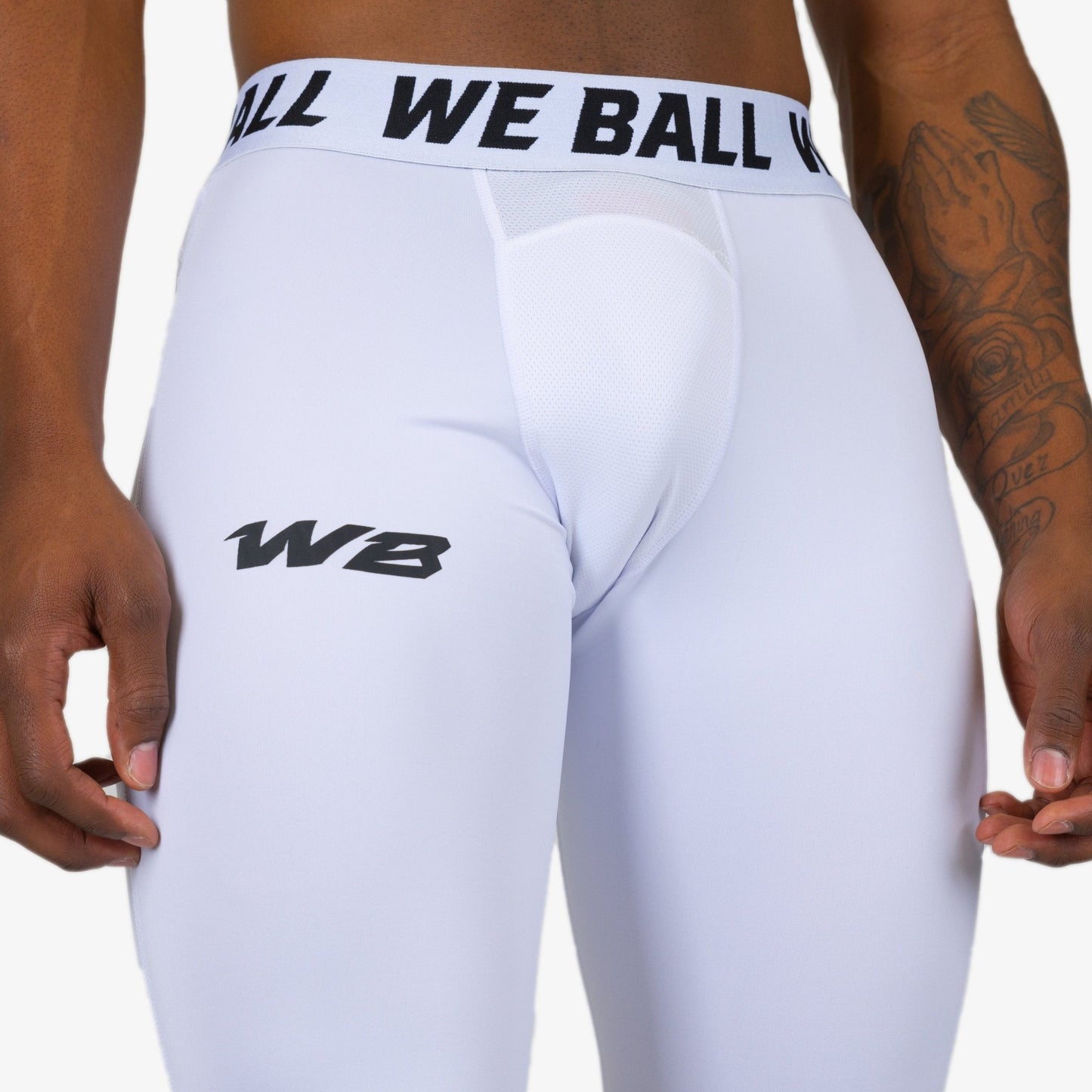 REGULAR WBTECH™ FULL TIGHTS (WHITE) - We Ball Sports