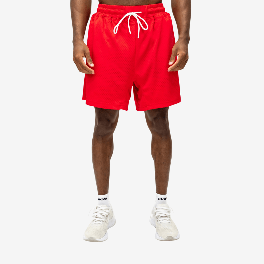 WBS 6" MESH SHORTS (RED) - We Ball Sports