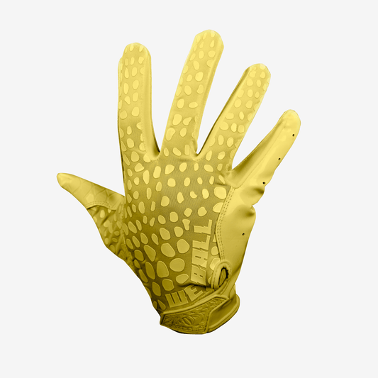 WE BALL SPORTS HYPR-GRIP FOOTBALL GLOVES (GOLD) - We Ball Sports
